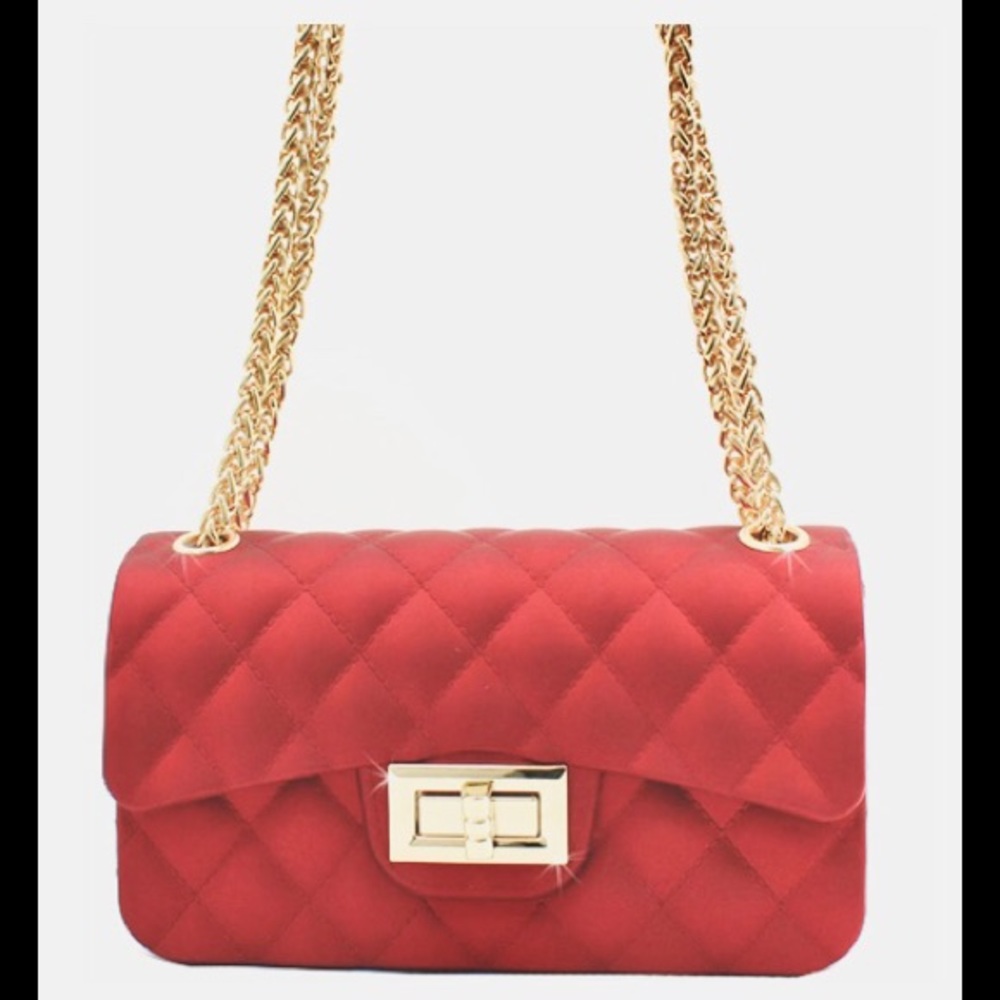 🌹RED🌹QUILTED  Jelly Crossbody/Shoulder Bag NWT🏷